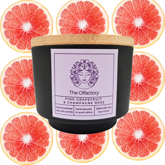 Luxury Scented Soy Wax Candle - Pink Grapefruit & Champagne Rose